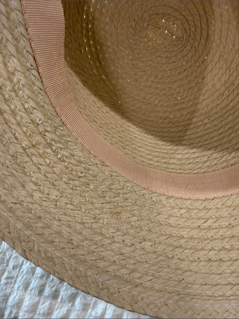 Liz Claiborne Cream Braided Straw Hat with Brown Belt